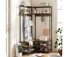 Promotions Kampinė drabužių stovėjimo sistema, 90.2x90.2x177.8 cm, ruda