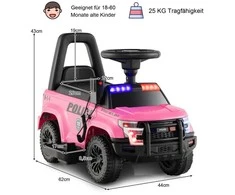 Promotions Elektrinis vaikiškas policijos automobilis, 62x44x43 cm, rožinis