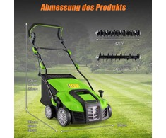 Promotions Elektrinis vejapjovės aeratorius ir skarifikatorius, 109x64x113 cm, žalias