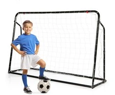 Promotions Vaikiški futbolo vartai ir atmušėjas, 187x60x102-122,5 cm, juodos spalvos