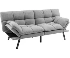 Lauko baldų komplektas Promotions Konvertuojamas atminties putų futono sofa-lova, 182.9x87.6x82.6 cm, pilka