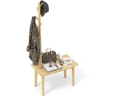 Promotions Šoninį staliuką su drabužių kabykla, 76,2x43,2x167,6 cm, natūrali