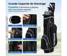 Promotions Golfo lazdų rinkinys, 9 dalių pradedančiųjų rinkinys, 109 cm, juodas
