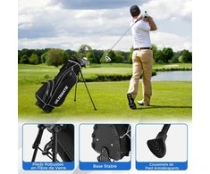 Promotions Golfo lazdų rinkinys, 9 dalių pradedančiųjų rinkinys, 109 cm, juodas