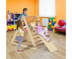 Promotions Medinė kopimo kopėčia su rampe, natūrali