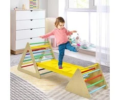 Promotions Laipiojimo žaislų rinkinys, 3 viename su 2 trikampėmis kopėčiomis ir nuolydžiu, 79.5x59.5x70 cm, natūralus