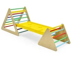 Promotions Laipiojimo žaislų rinkinys, 3 viename su 2 trikampėmis kopėčiomis ir nuolydžiu, 79.5x59.5x70 cm, natūralus
