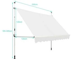 Promotions Ištraukiama teleskopinė markizė, 350x120 cm, smėlio spalvos