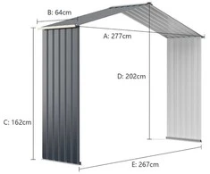 Promotions Lauko saugykla, 277x191x202 cm, pilka