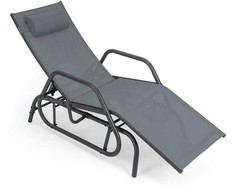 Promotions Lauko gultas su atsilošiančia kėde, 152,4x99,1x66 cm, pilkas