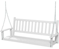 Promotions Veranda supynės, medinės, 135.9x67.3x63.5 cm, baltos spalvos