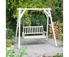 Promotions Veranda supynės, medinės, 135.9x67.3x63.5 cm, baltos spalvos