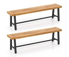 Promotions Lauko suoliukas, 160x31.8x45.7 cm, natūralios ir juodos spalvos