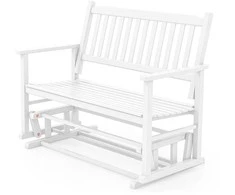 Lauko baldų komplektas Promotions Lauko supamas suoliukas, 127x68.6x99 cm, baltas
