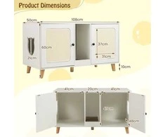 Promotions Katės kraiko dėžės uždangalas, 108x50x60 cm, baltas