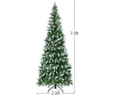 Promotions Dirbtinė pieštuko formos Kalėdų eglutė, 228,6 cm, žalia balta