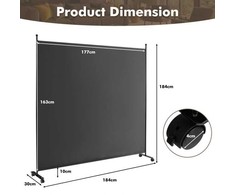 Promotions Kambario pertvara, 185.4x30.5x185.4 cm, Juoda Balta Ruda