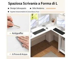 Promotions Kompiuterio stalas, 130x130x74 cm, baltas