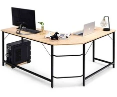 Promotions Kompiuterio stalas, L formos, 125x50x74,5 cm ir 168x50x74,5 cm, Rudas