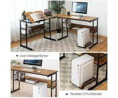 Promotions L formos rašomasis stalas, 170x150x75 cm, riešutmedžio spalvos