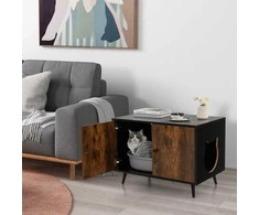 Promotions Katės kraiko dėžės uždangalas, 80x50.8x57.2 cm, juoda ir natūrali