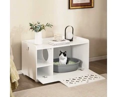 Promotions Katės kraiko dėžės uždangalas, 90x48.5x52 cm, baltas