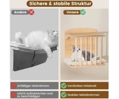 Promotions Kačių laipiojimo sienelės komplektas, 3 aukštų kačių medis 34x24x111 cm, kačių namelis 40x40x31 cm, hamakas 40x33x15 cm, natūralus