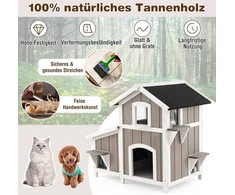 Promotions Lauko katės namelis, 100x64x82,5 cm, pilkas