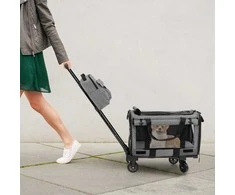 Promotions Riedantis katės transporteris, 58.4x36.8x63.5-101.6 cm, Pilkas