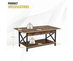 Promotions Kavos staliukas, 110x60x48 cm, Juodas