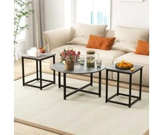 Promotions Kavos staliukų komplektas, 80x42 cm, 40,6x40,6x50,8 cm, Pilka ir Juoda