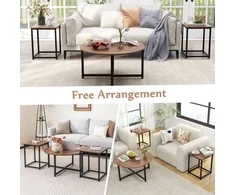 Promotions Kavos staliukų komplektas, 80x42 cm, Juodmedžio juoda