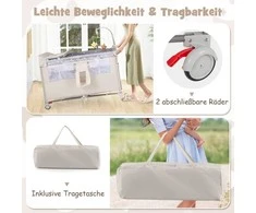 Promotions Sulankstoma kūdikio lovytė, 125x65x76 cm, smėlio spalvos