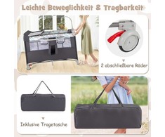 Promotions Sulankstoma kelioninė lovytė, 125x65x76 cm, pilka