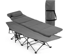 Promotions Sulankstoma stovyklavimo lova, 185x65x41-53 cm, pilka