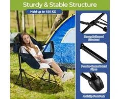Promotions Stovyklavimo poilsio kėdė, 69x43 cm sėdynė, Tamsiai mėlyna