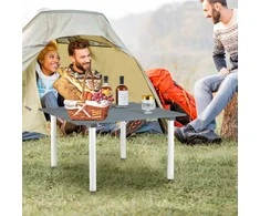 Promotions Lauko sulankstomas stalas stovyklavimui, 69x69x42 cm, pilkas