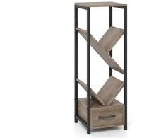 KNYGA Promotions Knygų lentyna, 30,5x30,5x91,5 cm, Pilka ir juoda
