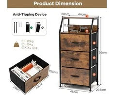 Promotions Komoda organizatorius, 45x29.5x92 cm, Rudas