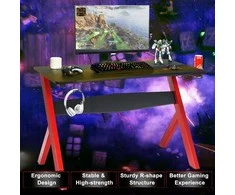 Promotions Žaidimų stalas, 123x59.7x76.2 cm, Juoda ir Raudona