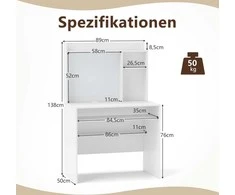 Promotions Kompiuterio stalas, 89x50x138 cm, baltas