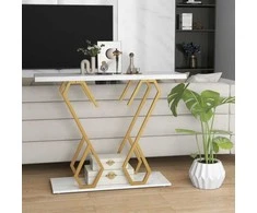 Promotions Konsolinis stalas, dirbtinis marmuras, 100x30x79 cm, baltas