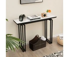 Promotions Konsolinis stalas, 110 cm x 30,5 cm x 81,3 cm, baltas, auksinis