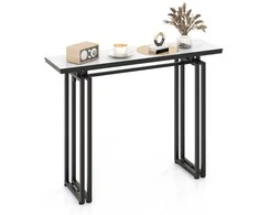 Promotions Konsolinis stalas, 110 cm x 30,5 cm x 81,3 cm, baltas, auksinis