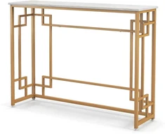 Promotions Konsolės staliukas, 110,5x30,5x81,3 cm, baltos ir auksinės spalvos