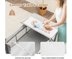 Promotions Kūdikių maniežas, 5 viename sulankstoma kelioninė lovytė su vystymo stalu ir lovyte, 110x78x78 cm, pilka