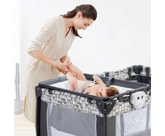 Promotions Kūdikio lovytė, sulankstoma 4 viename su reguliuojamu tinkleliu ir vystymo stalu, 125x65x111 cm