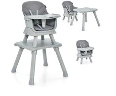 Promotions Vaikiška maitinimo kėdutė, 6-in-1 konvertuojama, 58x58x98 cm, pilka