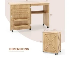 Promotions Sulankstomas siuvimo stalas, 116.8x40.6x76.2 cm, natūrali balta