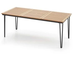 Promotions Lauko stalas, 200x90x75 cm, natūralios spalvos, juodas